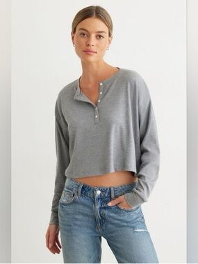 Wilfred free ribbed henley cropped long sleeve